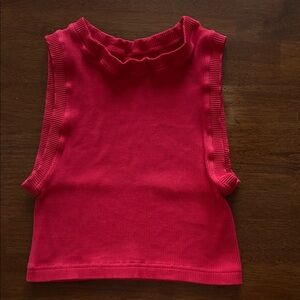 Free People Ribbed Sleeveless Muscle Tank Top  - Real Red - xl
